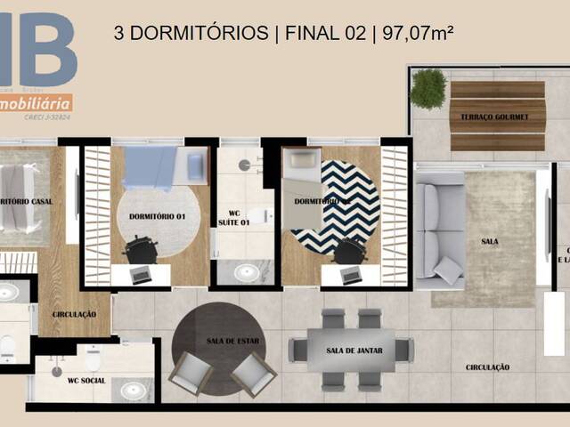 #LC4132 - Apartamento Varanda Gourmet para Venda em São José dos Campos - SP - 3